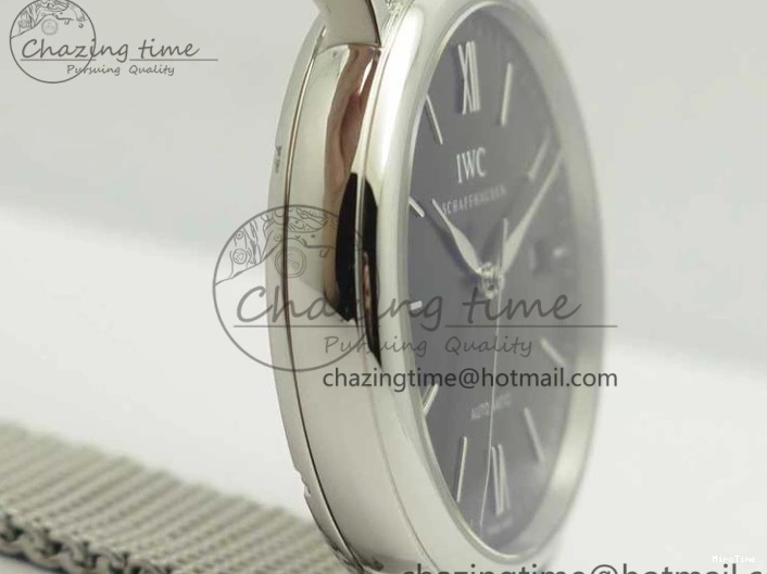 MIROTIME 0405 FastDry Portofino IW356501 SS V3 MK 1:1 Best Edition Black Dial On SS Mesh Bracelet MIYOTA 7195